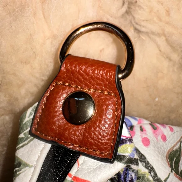 EUC GH Bass & Co Floral Pebble Leather Floral 3 In 1 Shoulder Tote Purse - Picture 15 of 15